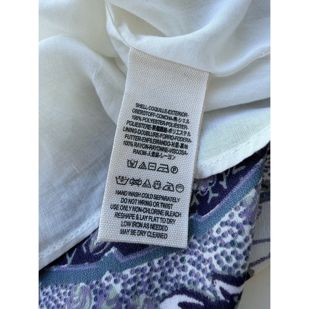 Free People Rain or Shine Peasant Lace Up Dress S Purple Paisley Boho Crochet - Picture 10 of 13